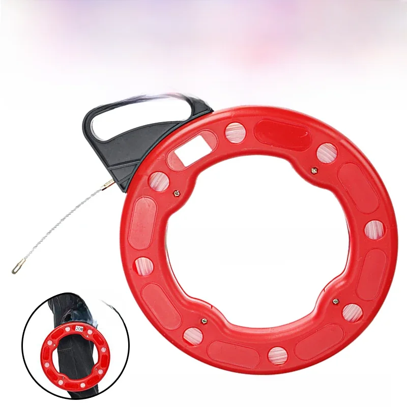 Extracteur de câble de 3mm/4mm 15/20/25/30m, extracteur de bobine de bande de poisson en fibre de verre et Nylon, Conduit de conduit, tige de traction, outil de pêche