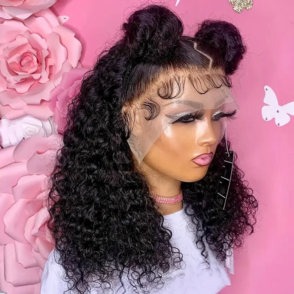 12A مجعد موجة الدانتيل شعر مستعار أمامي 100% غريب مجعد البرازيلي الشعر البشري HD شفافة 13x4 13x6 الدانتيل 250% الكثافة شعر مستعار أسود طبيعي #3