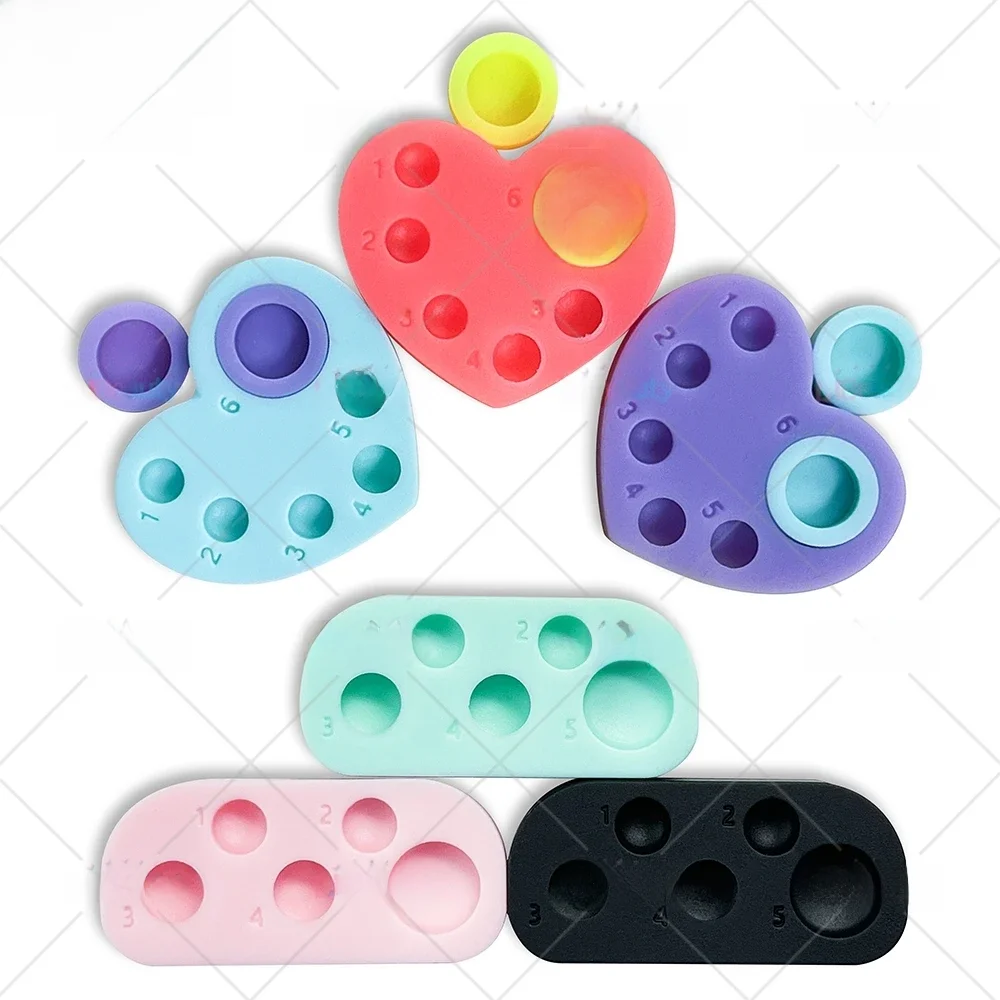 Libeauty 1 szt. Mini paleta silikonowa 6-funkcyjna taca do podnoszenia rzęs i odcienia brwi Laminowanie rzęs Podkładki do trwałej ondulacji Narzędzia do makijażu — zdjęcie 2