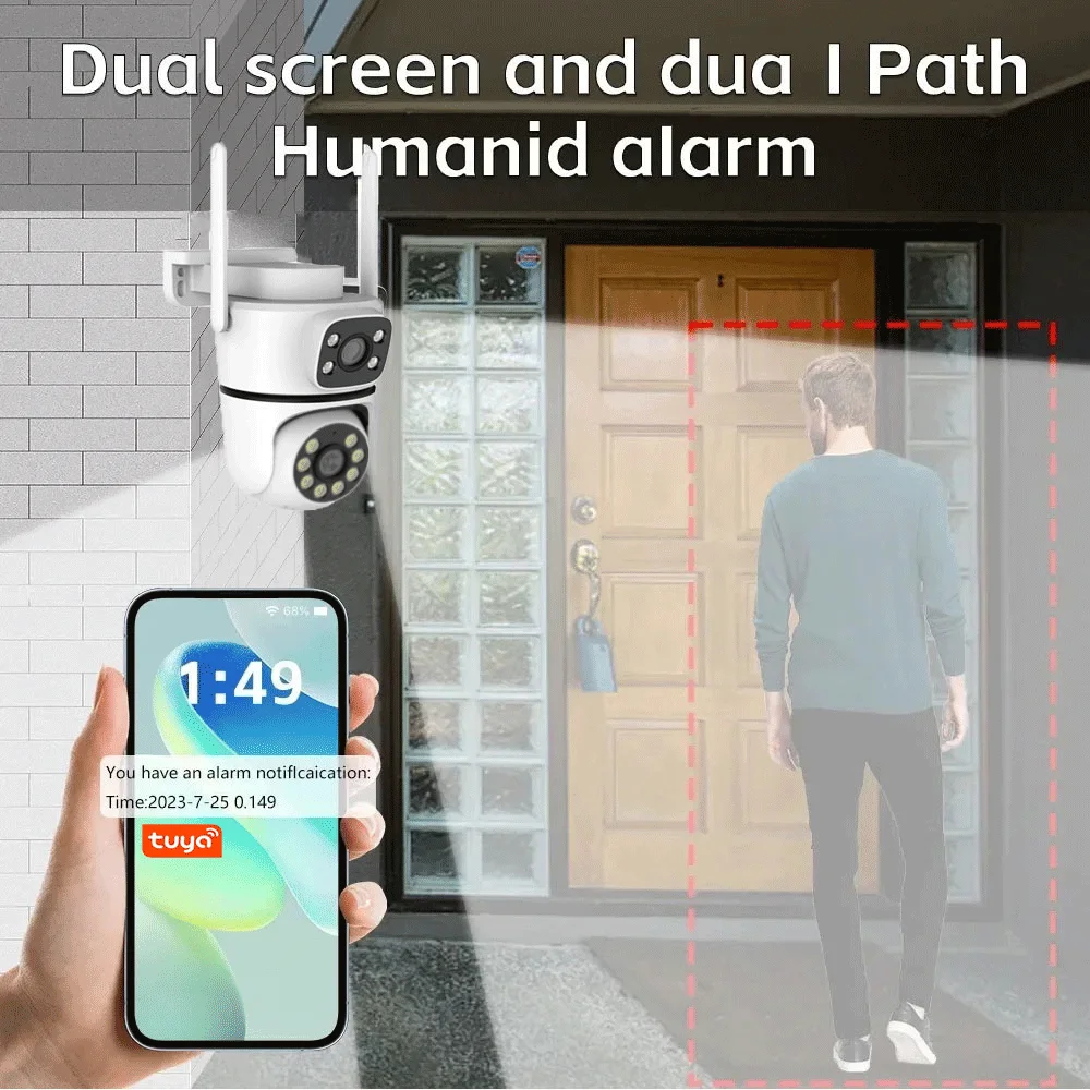 Tuya 10MP Dual-Objektiv 5G Wifi Kamera PTZ Outdoor 4K HD Dual Screen Home Security-schutz Kamera farbe Nachtsicht Überwachung