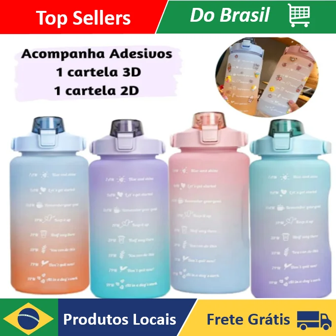Garrafa Água Galão Squeeze 2l Academia Escola Antivazamento