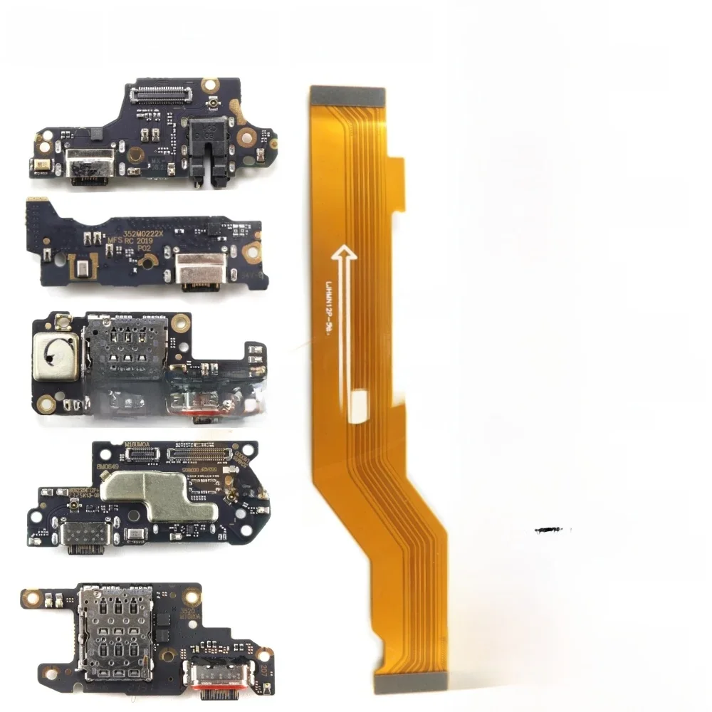 Port ładowania USB Czytnik kart SIM Płytka złącza dla Xiaomi Redmi Note 9S 9 10 10s 11 11s 12 12S 13 Pro+ 5G 4G Główny kabel elastyczny — zdjęcie produktu 7
