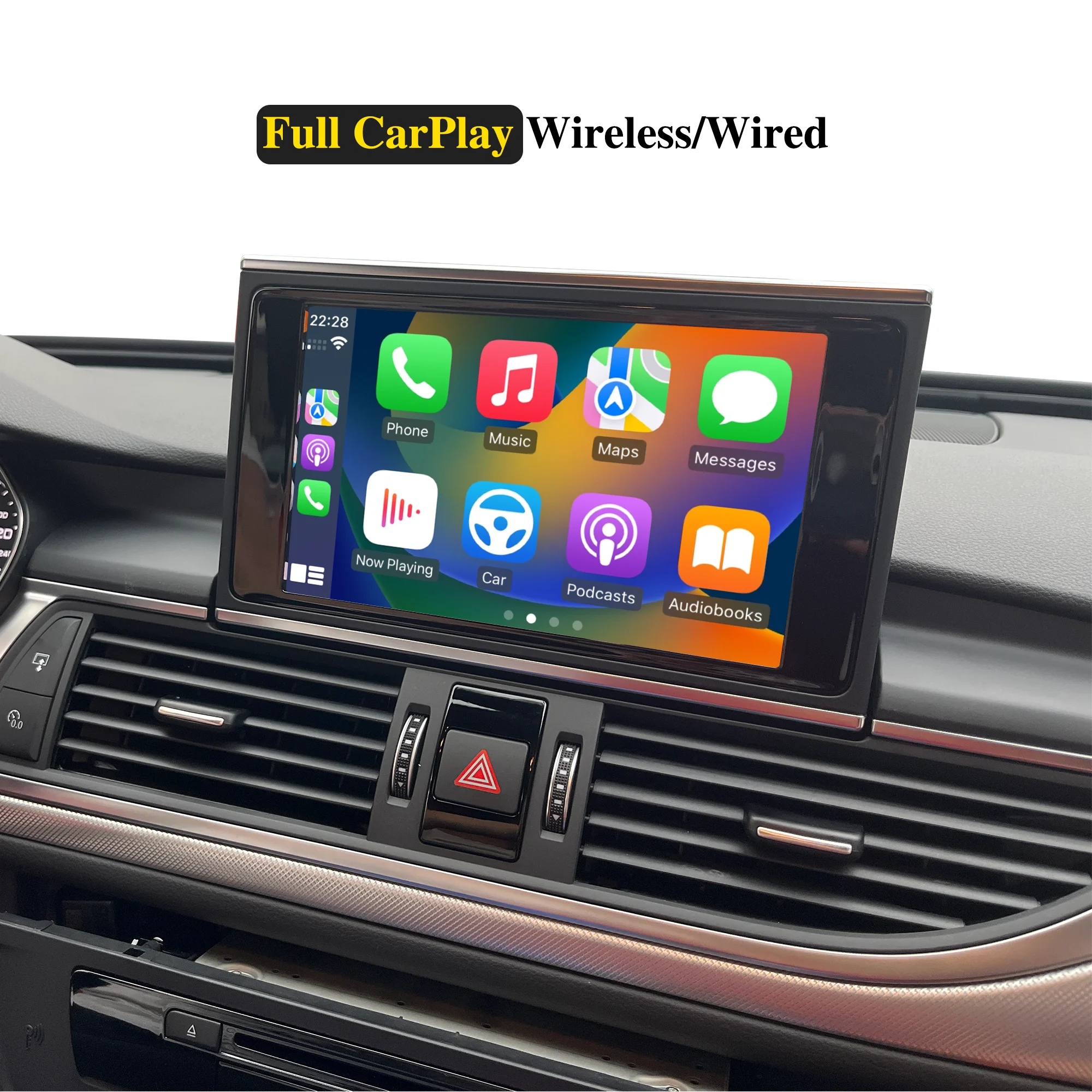 For Audi A6 A7 Bluetooth CarPlay adapter Wireless wired Android Auto dongle full screen vehicle backup front camera interface