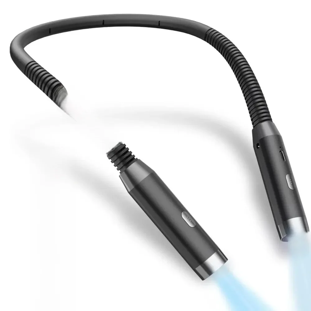 Portátil USB recarregável pescoço luz de leitura, flexível LED livro iluminação, leitura na cama,