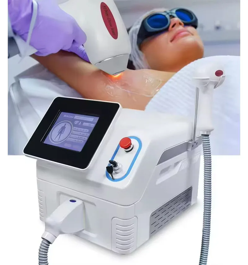 4000w 3 wavelength 755 1064 808 diode laser hair removal machine professional permanent hair removal device with ice head hai