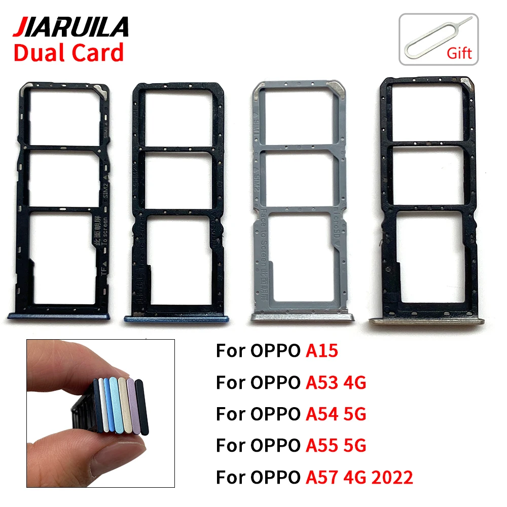 Sim Card Tray For Oppo A15 A53 A54 A55 5G A57 4G SIM Card Slot Holder Micro SD Card Adapter Replacement Reapir Parts