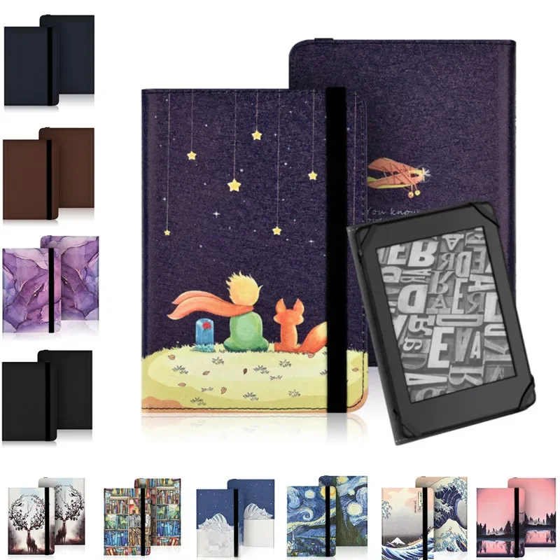 Drukuj uniwersalny pokrowiec na czytnik Sony PRS-T3/T2/T1/650/600/505 Kobo Nia Clara HD N249 6-calowy futerał na czytnik Ebook etui z rękawem — zdjęcie produktu 6
