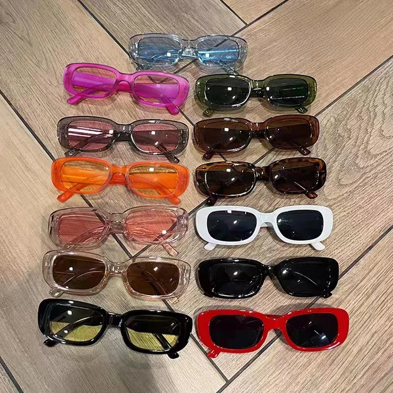 13 stks Kleine Vierkante Zonnebril Vrouwen Retro Zonnebril Mannen Merk Klassieke Reizen Rechthoek Snoep Kleuren Brillen Vrouwelijke UV400 - afbeelding 2