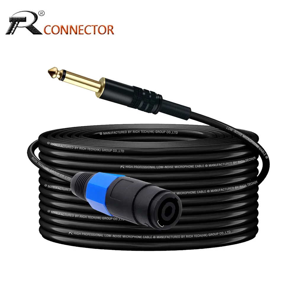 Speakon Speaker Cable,Speakon Male/Female to 6.35mm Mono Jack Adapter 6.5mm Male Professional Audio Amplifier Connection Cord