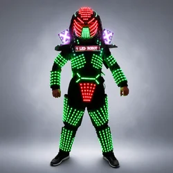 LED Robot Costumes Clothes LED Lights Luminous Stage Dance Performance Show Dress for Night Club