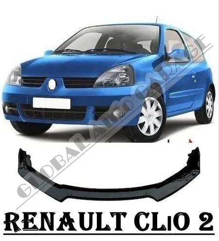 For Renault Clio 2 Front Bumper Attachment Lip 1998-2005 Piano Glossy Black Splitter Diffuser Universal Spoiler Bumper Mud Flaps