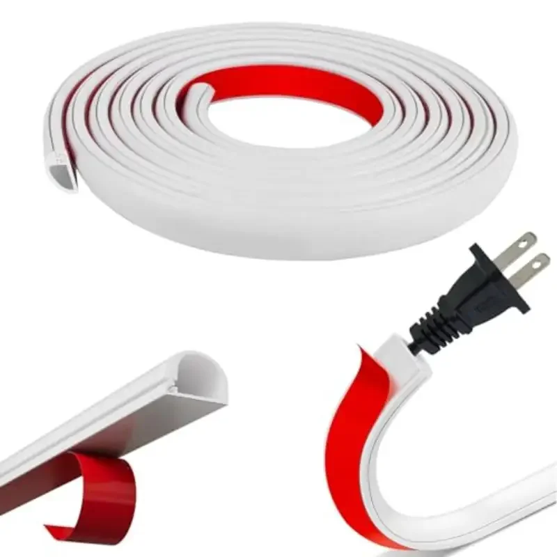 1 STÜCK 1/2/3/5 Meter Flexibles Bodenkabel Abdeckkabel Selbstklebendes Wandkabel Hider Internet Draht Kanal Kanal Schlitz Kabel Verwalten ﻿