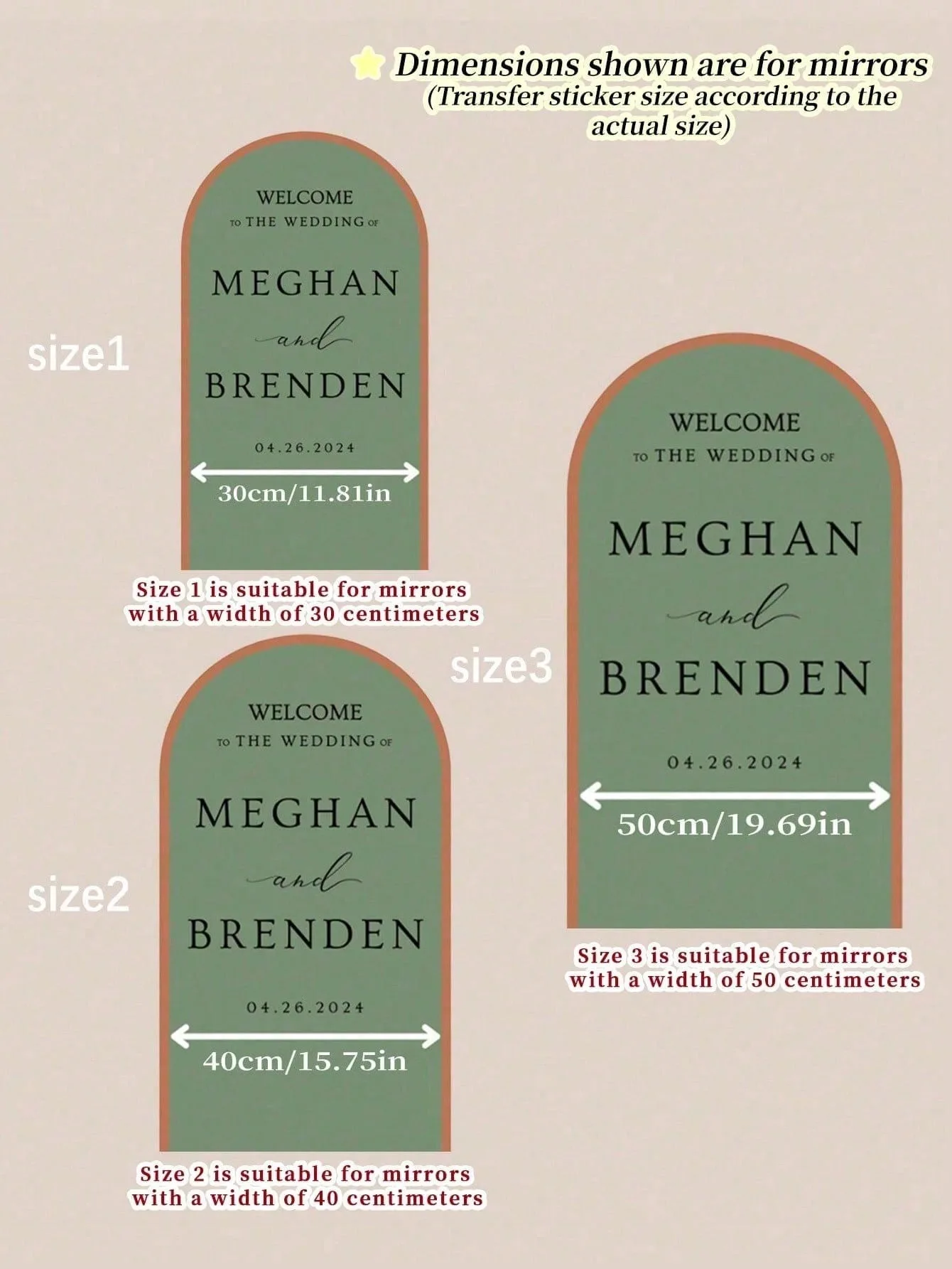Custom Welcome Mirror Stickers, Party Welcome Signs, Personalized Vinyl Stickers, Living Room Decor view 5