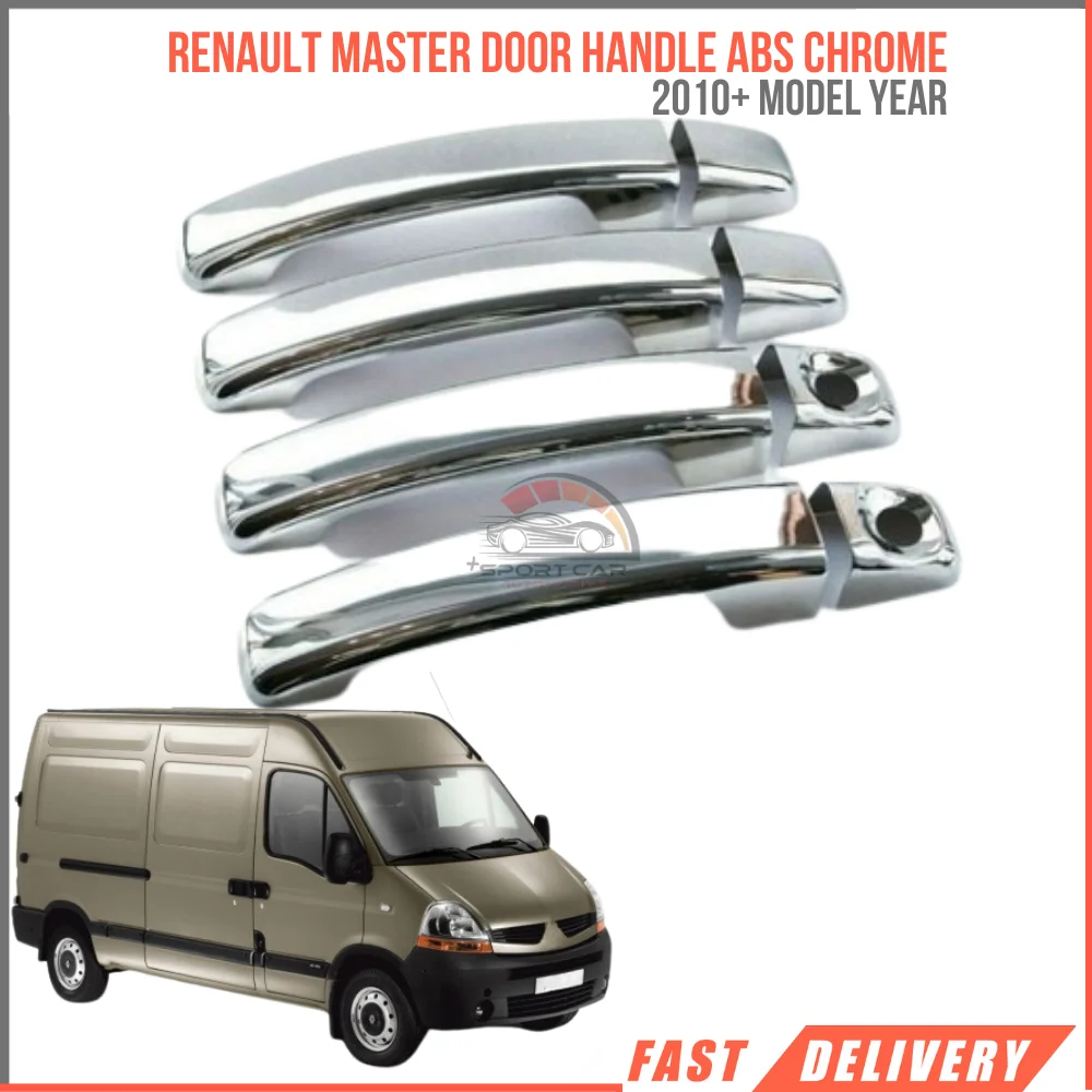 Renault Master 2010 and above Chrome Door Handle 4 Door Stainless Steel Double Hole Perfect Fit Affordable Price Accessories Quick Shipping