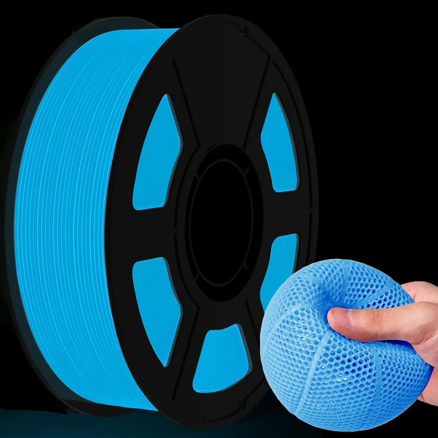 

Светящийся в темноте TPU-филамент 95A для 3D-принтера, 1.75 мм, 250 г, точность размеров +/- 0.03, 250 г/катушка, синий