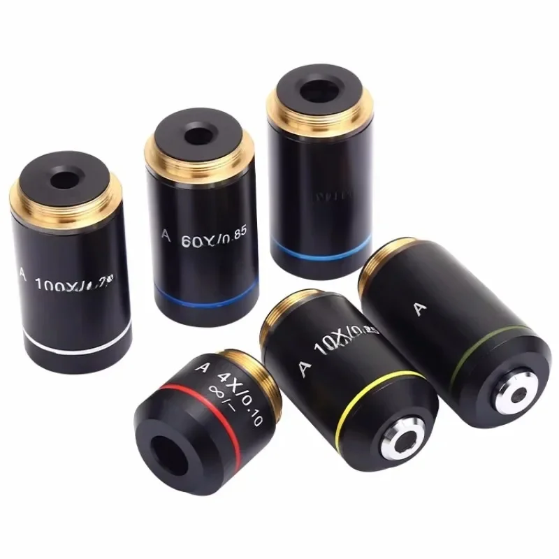 Objectif infini achromatique 4X 10X 20X 40X 60X 100X, système infini, Microscope Olympus, lentille de remplacement, filetage RMS