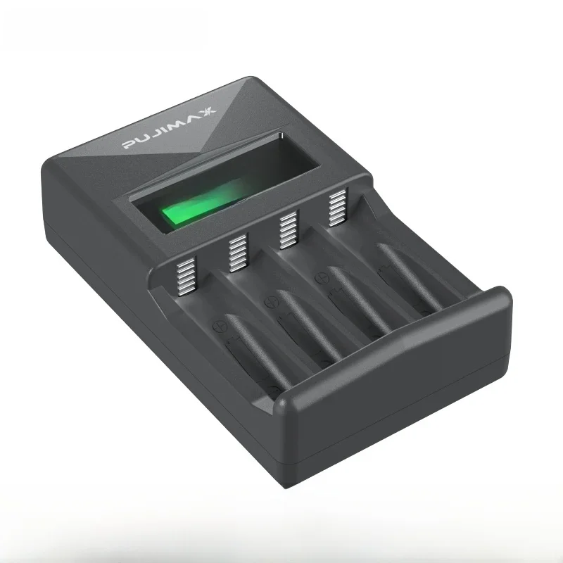 PUJIAMX AA/AAA wiederaufladbares Ladegerät, LCD-Display, tragbarer Adapter, USB-Kabel, Typ-C-Batterien, Schnittstelle, Schnellladewerkzeug