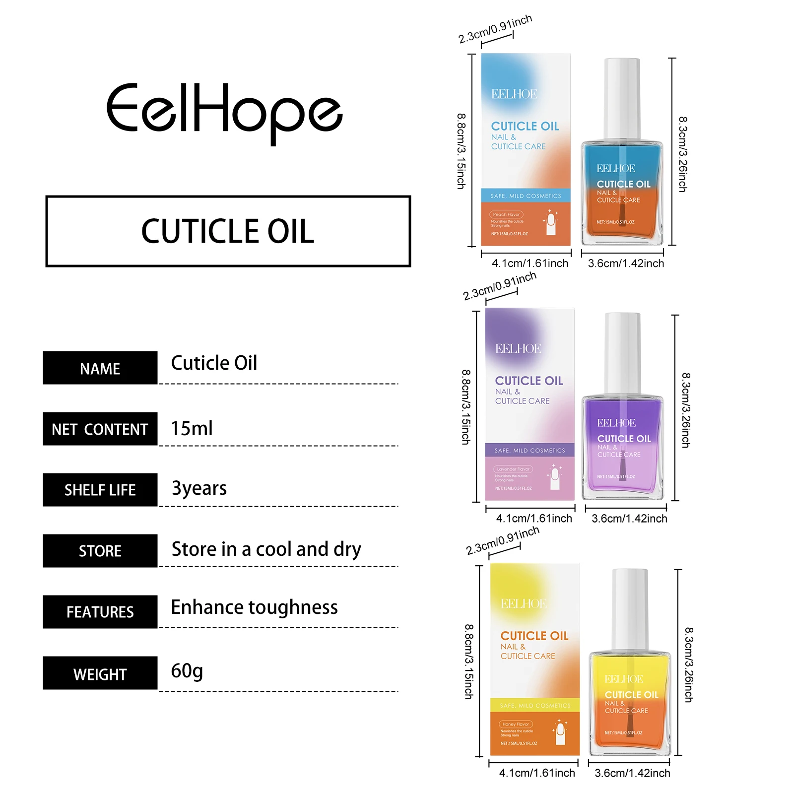 Eelhoe Double Layer Nail Cuticle Oil Nail Cuticle Repair Moisturizing Strengthen Nail Structure Softening Nail Surface Care Oil