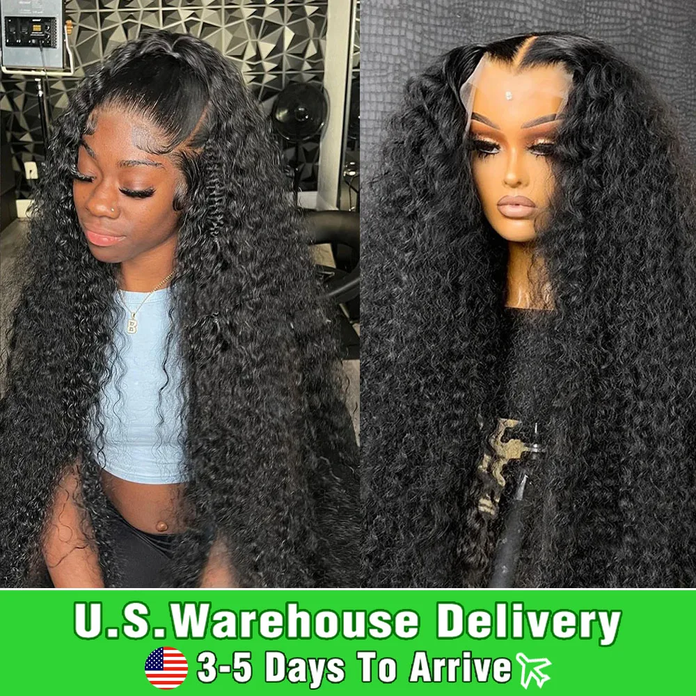 40Inch Deep Wave Frontal Wig Transparent 13x4 13x6 HD Lace Frontal Human Hair Wigs Curly Human Hair Lace Frontal Wigs For Women