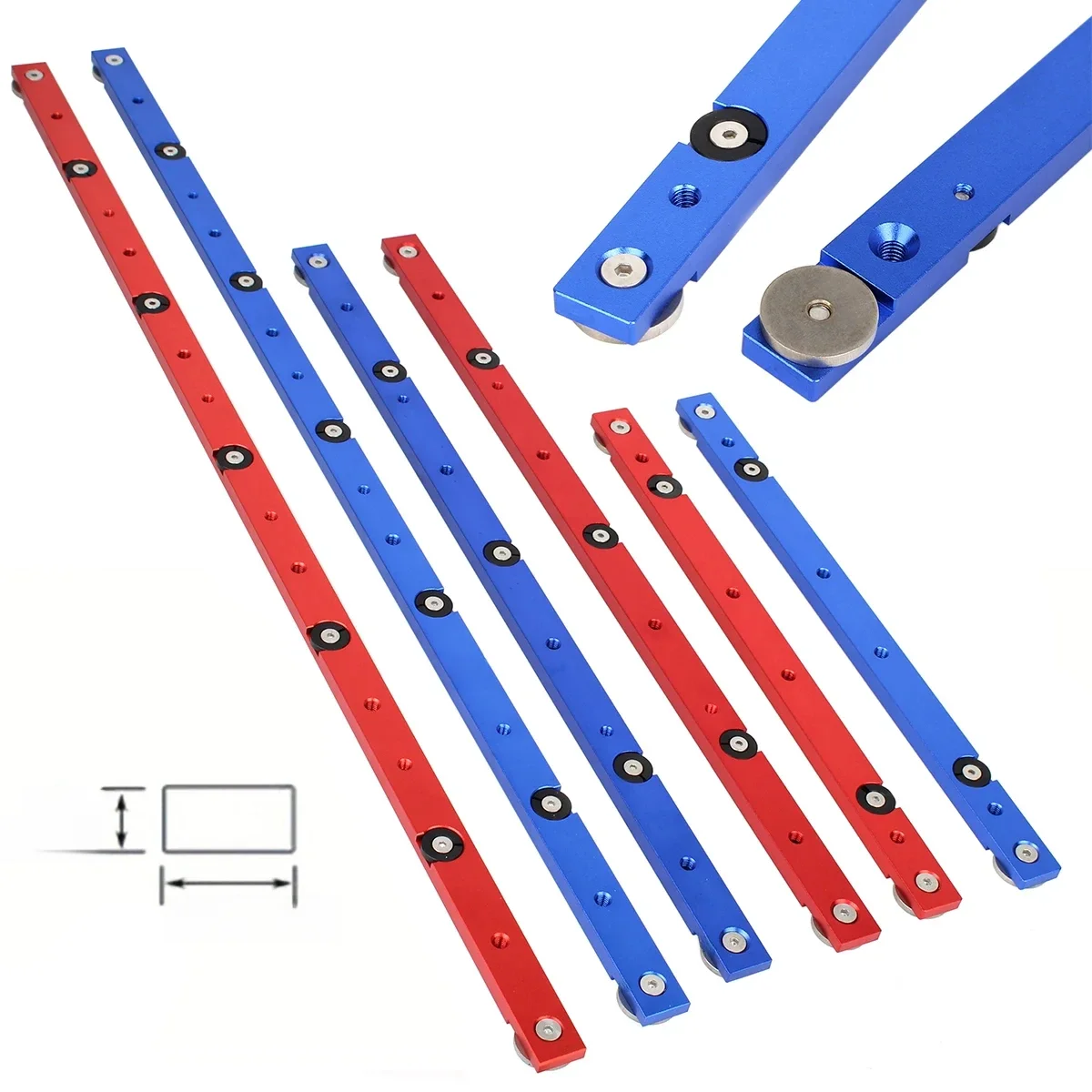 Barre d'onglet coulissante en alliage d'aluminium, 300/450mm, 1 pièce, tige de jauge d'onglet pour scie de Table, bricolage, pistes en T, fente, outil de travail du bois