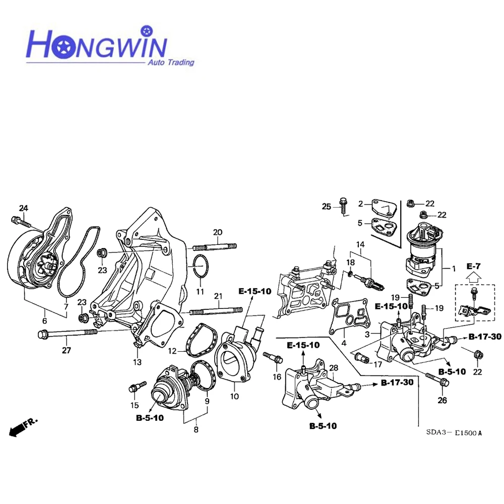 Thermostat Assembly Housing Gasket For Honda Accord CL7 Civic CR-V Element 2.4 2003-2015 19301-RAA-A01 19320-RAA-A01 19320RAAA01