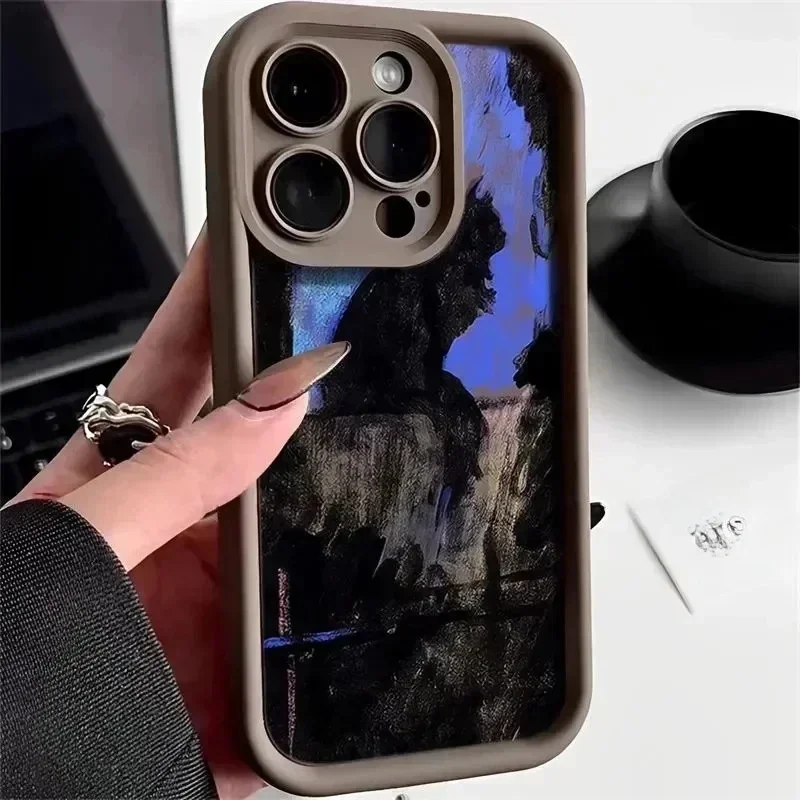 Ciemny kot duch miękki futerał na Samsung Galaxy S23 S22 S24 Plus S22Ultra S20 Lite FE A14 A23 A32 A33 A51 A53 A54 5G S23 Ultra pokrowiec — zdjęcie 2