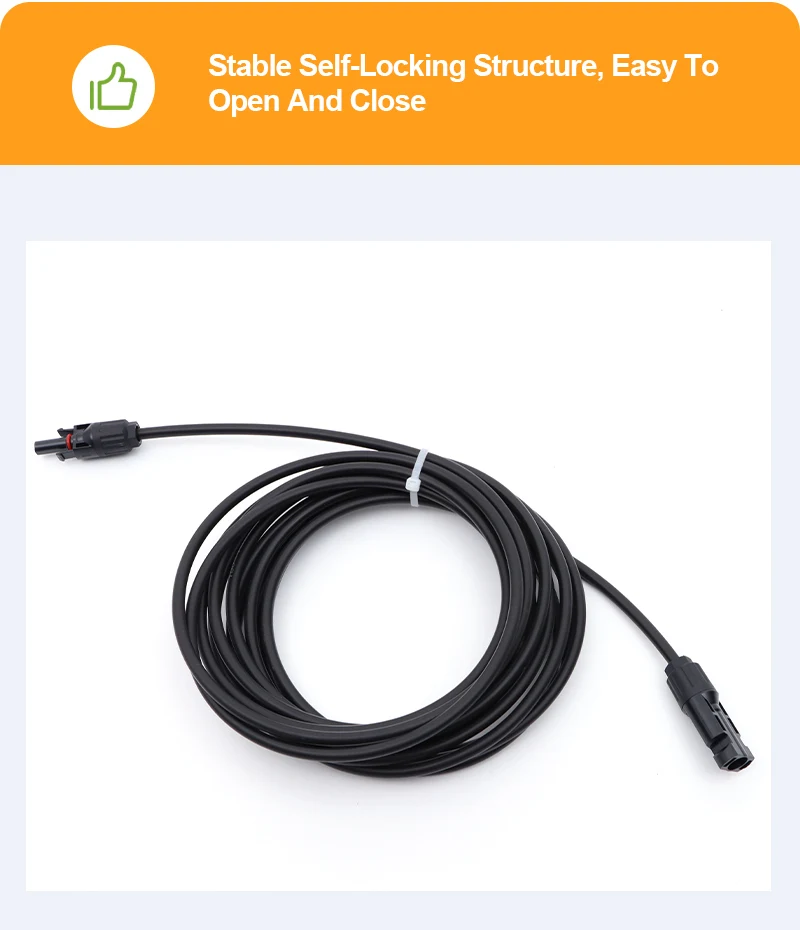 Doppelendiges Solar-Verlängerungskabel mit Stecker, 1–10 Meter, 4 mm2/6 mm2, 1000 V/1500 V, PV-DC-Anschluss, Solarkabel, Photovoltaik-Draht – Detail 6