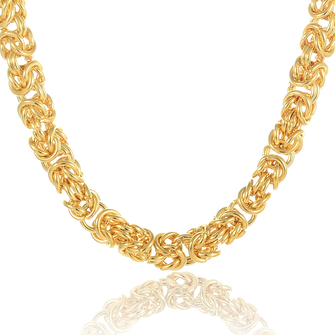 

8MM Thick Golden Plated Byzantine Chain – Necklace or Bracelet for Men & Women