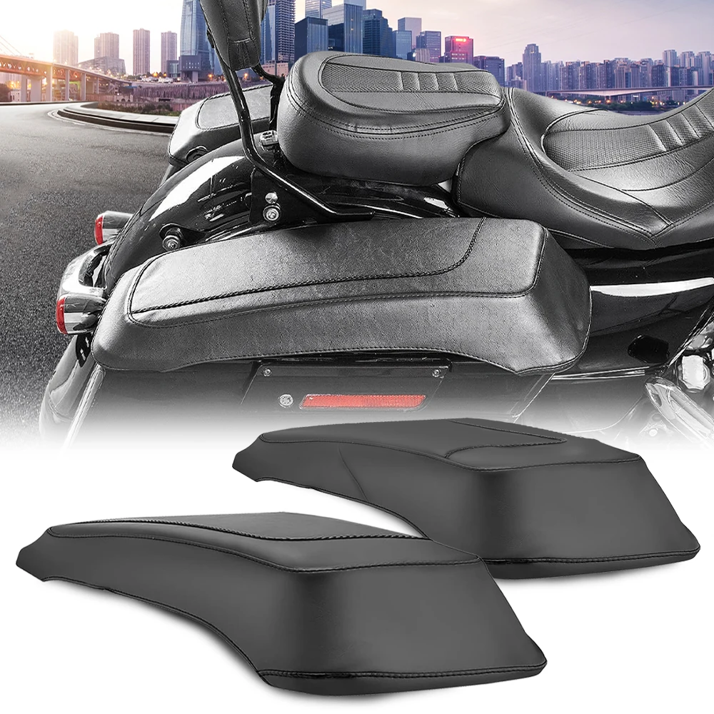 

Plain Hard Saddlebag Speaker Lid Covers Fit for Harley Davidson Touring 1993-2013 Pu Leather Black Waterproof Mud Resistant