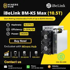 

1s buy 3 get 2 free New IBeLink BM-KS Max 10,5 TH 3400 KASPA Asic Miner