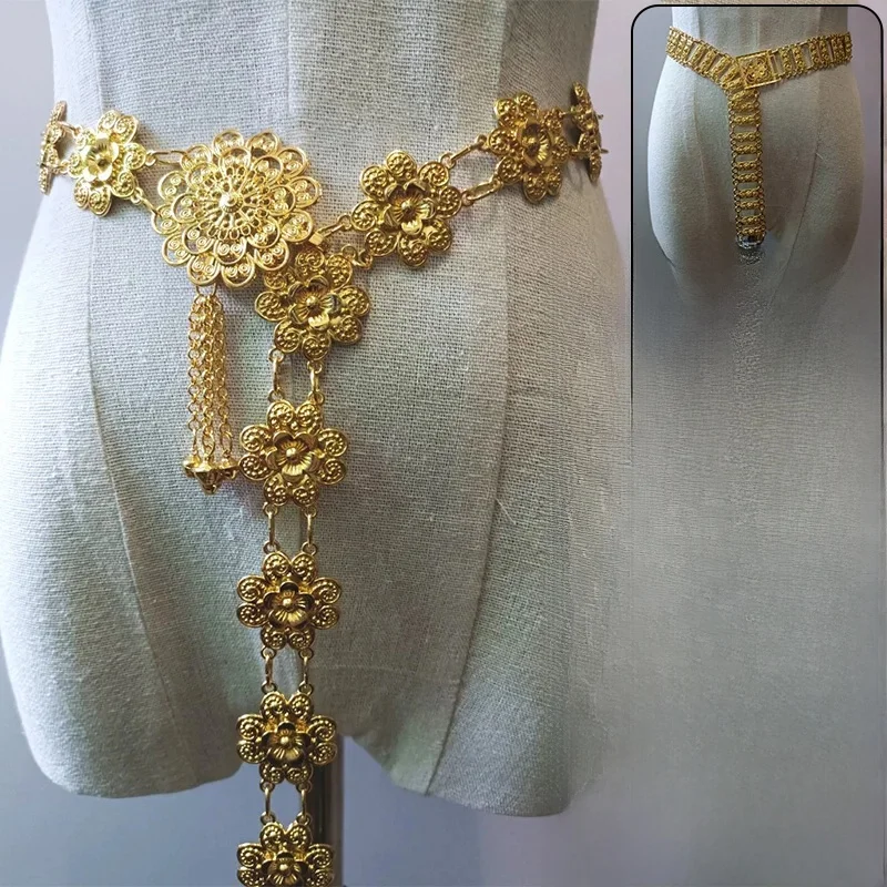 Chaîne de taille en métal de Style ethnique Vintage, accessoires de Costume de danse du ventre gitane indienne, robe afghan, ceintures marocaines thaïlandaises Dai
