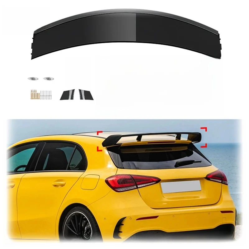 2019 To Up Voor Mercedes Benz A-klasse W177 Hatchback A180 A200 A250 A260 A45 AMG Spoiler Wing Lip Door Hoge Kwaliteit ABS Glanzend Zwart - afbeelding 2