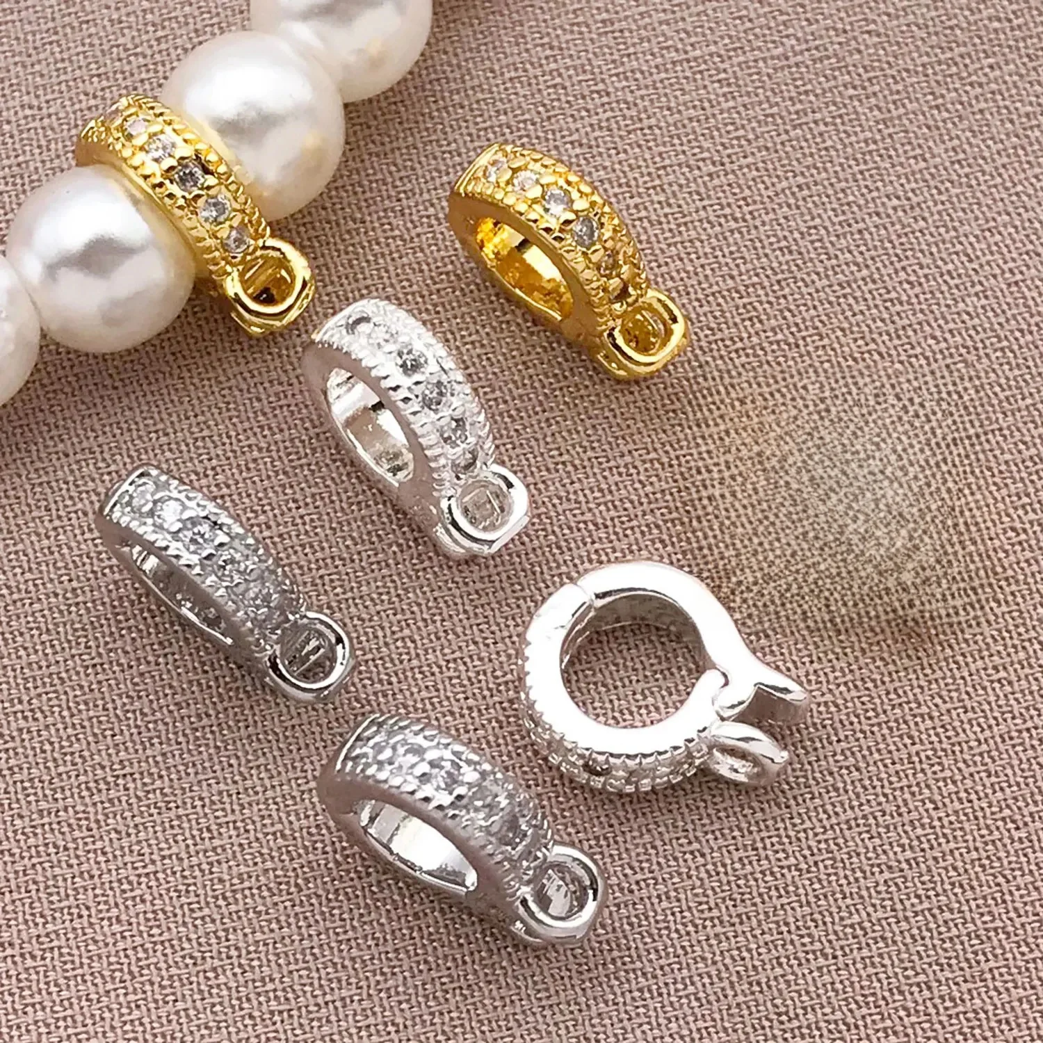 3pcs18K verkupferte echte goldene dicke silbrig weiße goldene Melonenkerne Schnalle Anhänger Schnalle, DIY Schmuckherstellung Zubehör