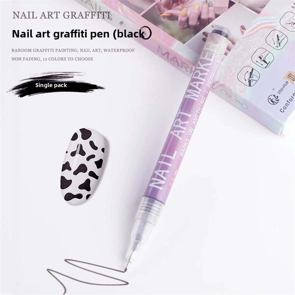 Ensemble de marqueurs pour Nail Art, surbrillance acrylique, peinture à la main, stylo Graffiti pour débutants, outils de manucure professionnels
