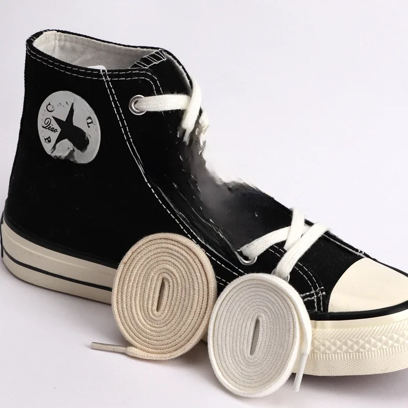 1 paire de lacets plats toile baskets chaussures de sport lacets classique femmes et hommes lacet solide Double plat blanc noir lacets