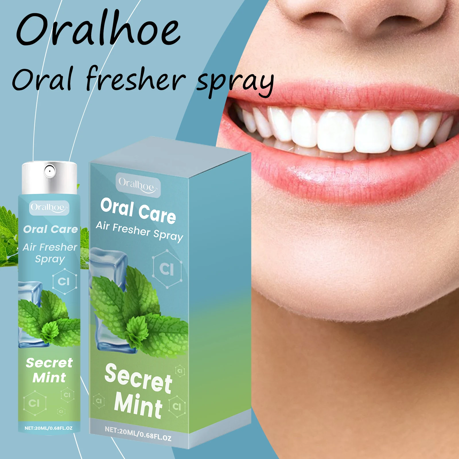 

Oralhoe Mint Oral Fresher Spray Prevent Decay Maintain Dental Health Protect Teeth Remove Bad Breath Oral Refresher Spray