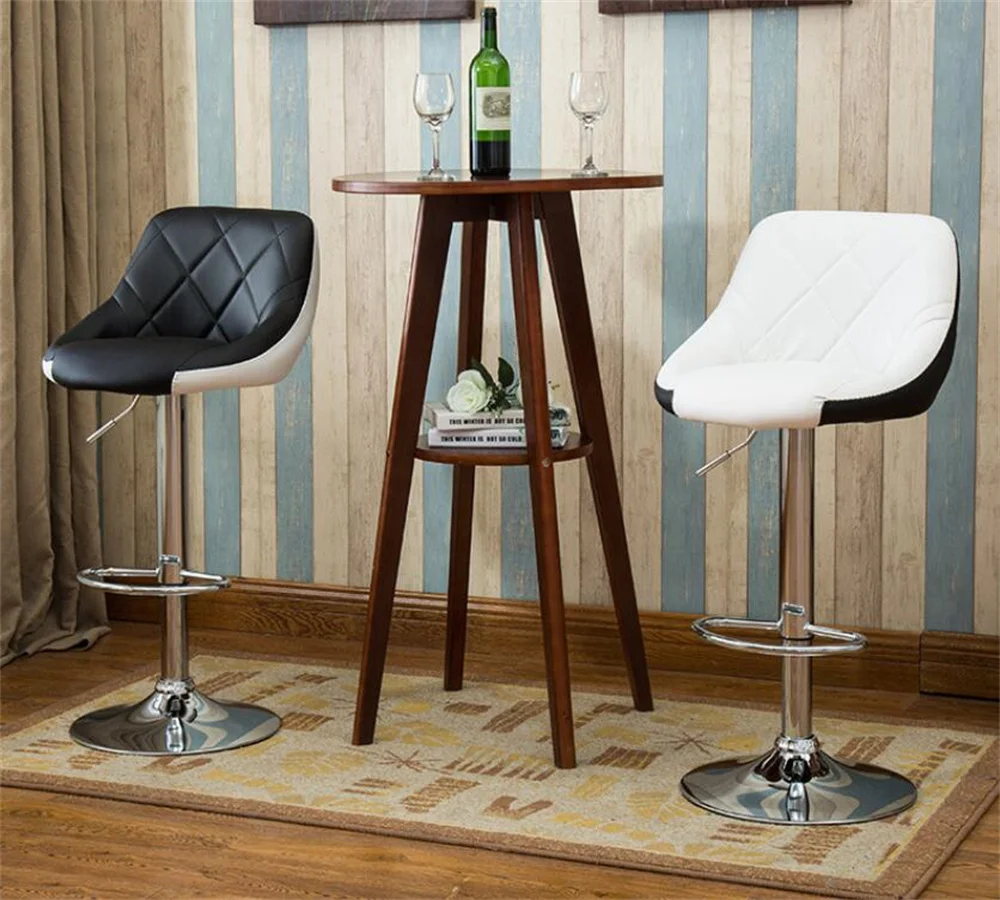 Silla giratoria de Bar alta ajustable,  TABURETE asiento nórdico moderno, elevador de escritorio frontal con taburete alto, respaldo de moda,  silla