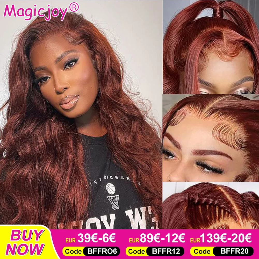 Reddish Brown Lace Front Wigs Human Hair Pre Plucked 13x4 Body Wave Lace Frontal Wigs With Baby Hair Auburn Colored Human Hair