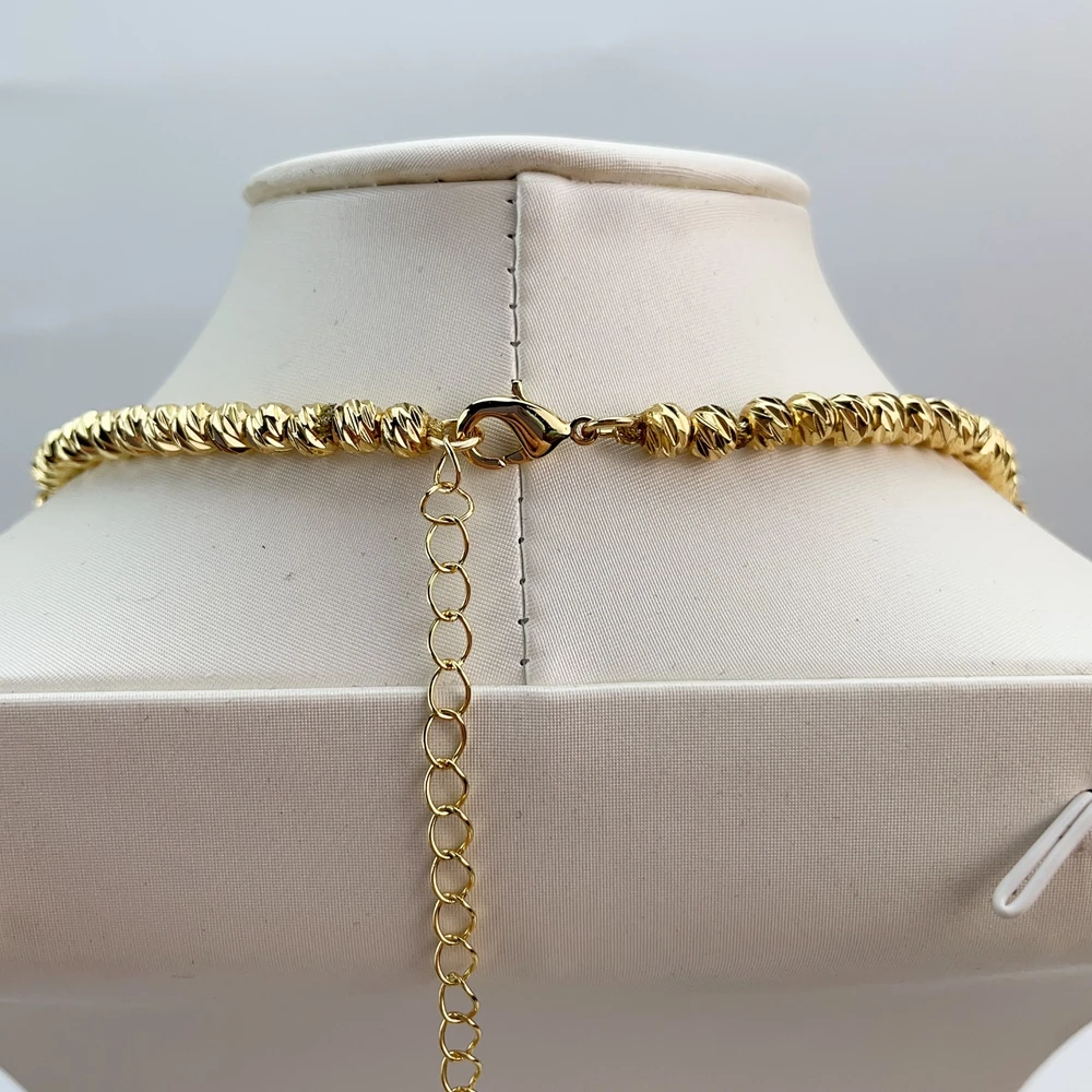 EMMA موضة دبي مطلية بالذهب الخرز القلائد أقراط خواتم مجموعات المجوهرات الجميلة للنساء هدايا مجوهرات الزفاف FHK21410 #4