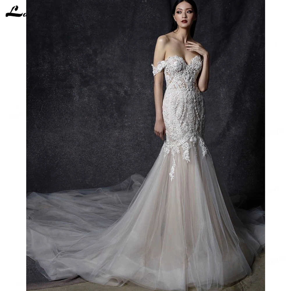

Mermaid Wedding Dress 2023 Detachable Sleeves Strapless Gorgeous Appliques Long Train vestido festa mae da noiva