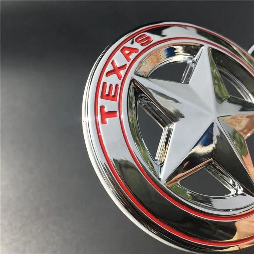 3D Metal TEXAS EDITION Shield Pentagram Star Side Fender Door Emblem Badge Car Stickers For JEEP Wrangler Liberty Grand Cherokee