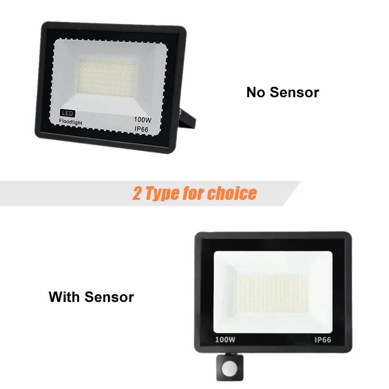 LED PIR Motion Sensor Floodlight Outdoor Wall Light White Light 100W 50W 30W 20W 10W IP66 Waterproof LED Spotlight For Garden