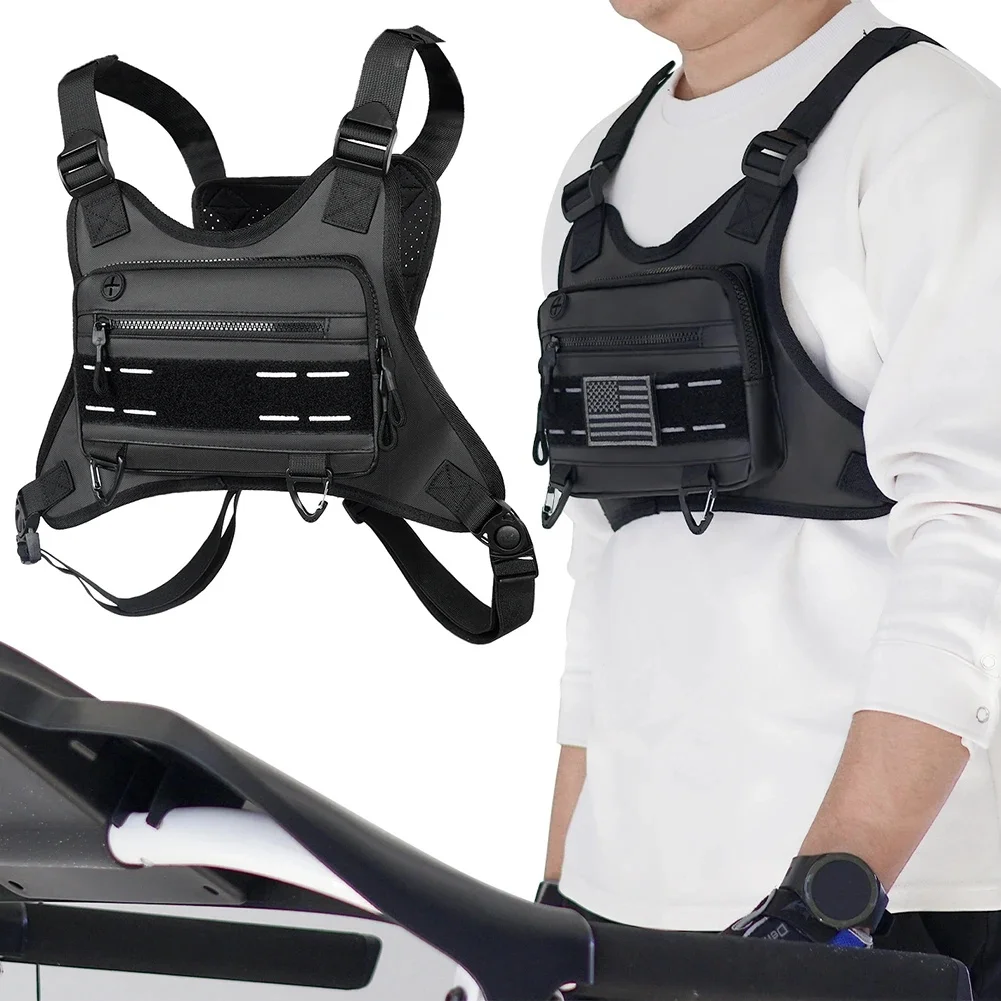 AliExpress alloet Unisex Motorcycle Chest Bag with Adjustable Straps Front Vest Bag Outdoor Cycling Climbing Bag for Outdoor Cycling Workout Bag