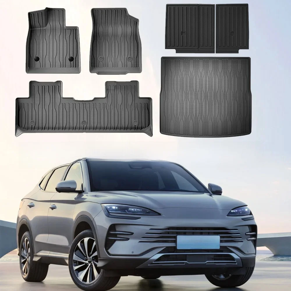 Voor BYD Seal U / Song Plus EV & DMI 2021-2025 TPE Vloermatten en Rugleuningmat, All Weather Vloervoeringen Kofferbakmat Heavy Duty Pad - afbeelding 2