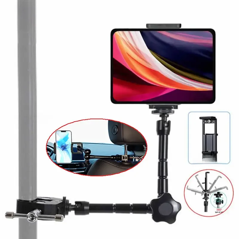 Uchwyt samochodowy do tabletu 4-11 cali, magiczny uchwyt z ramieniem i adapterem 1/4 cala, do iPadów, na tylne siedzenie, stojak, akcesoria samochodowe do telefonów i tabletów. — zdjęcie produktu 7