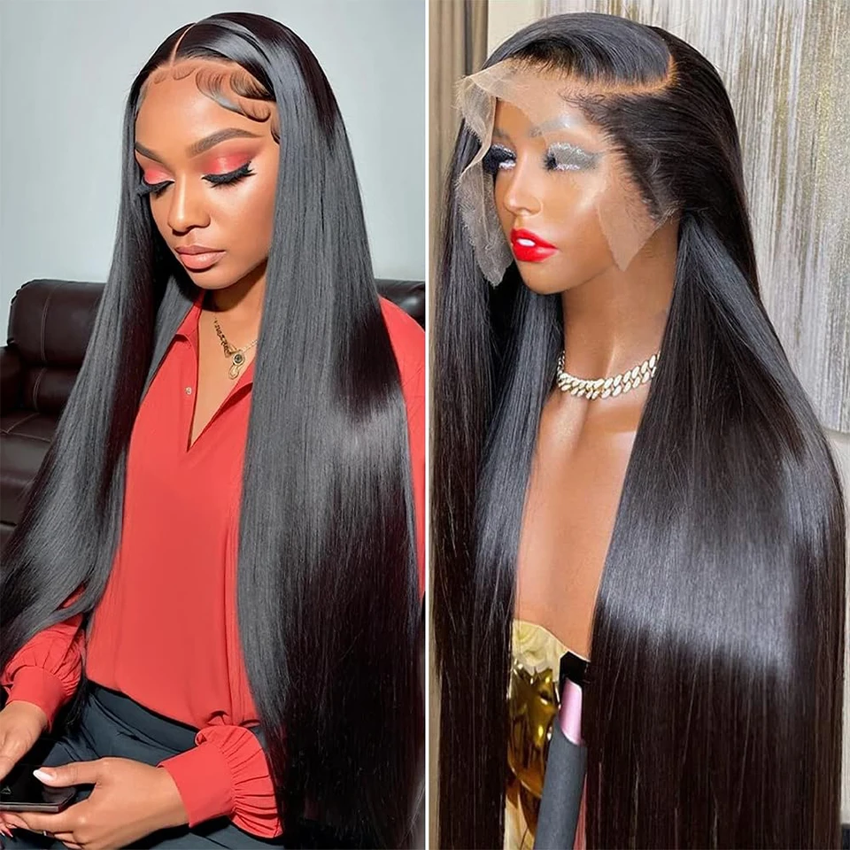 

Transparent 13x6 Lace Frontal Human Hair Wig 180D Natural Black Brazilian Hair Wigs 13x6 Straight Lace Frontal Wigs Human Hair