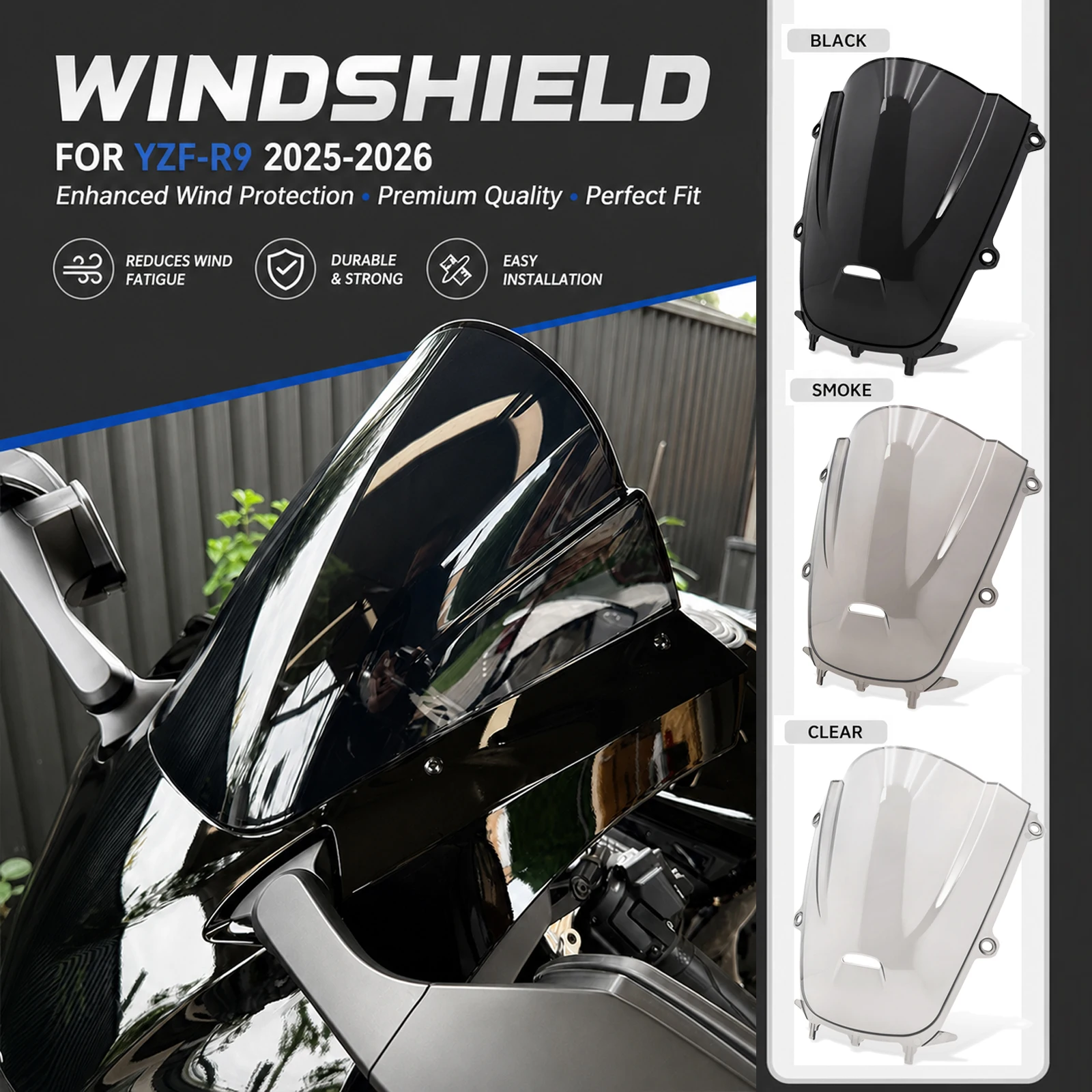 Dla Yamaha YZFR9 2025 YZF R9 2026 YZF-R9 2027 Motocyklowa Sportowa Wyścigowa Szyba Przednia Deflektor Wizjer