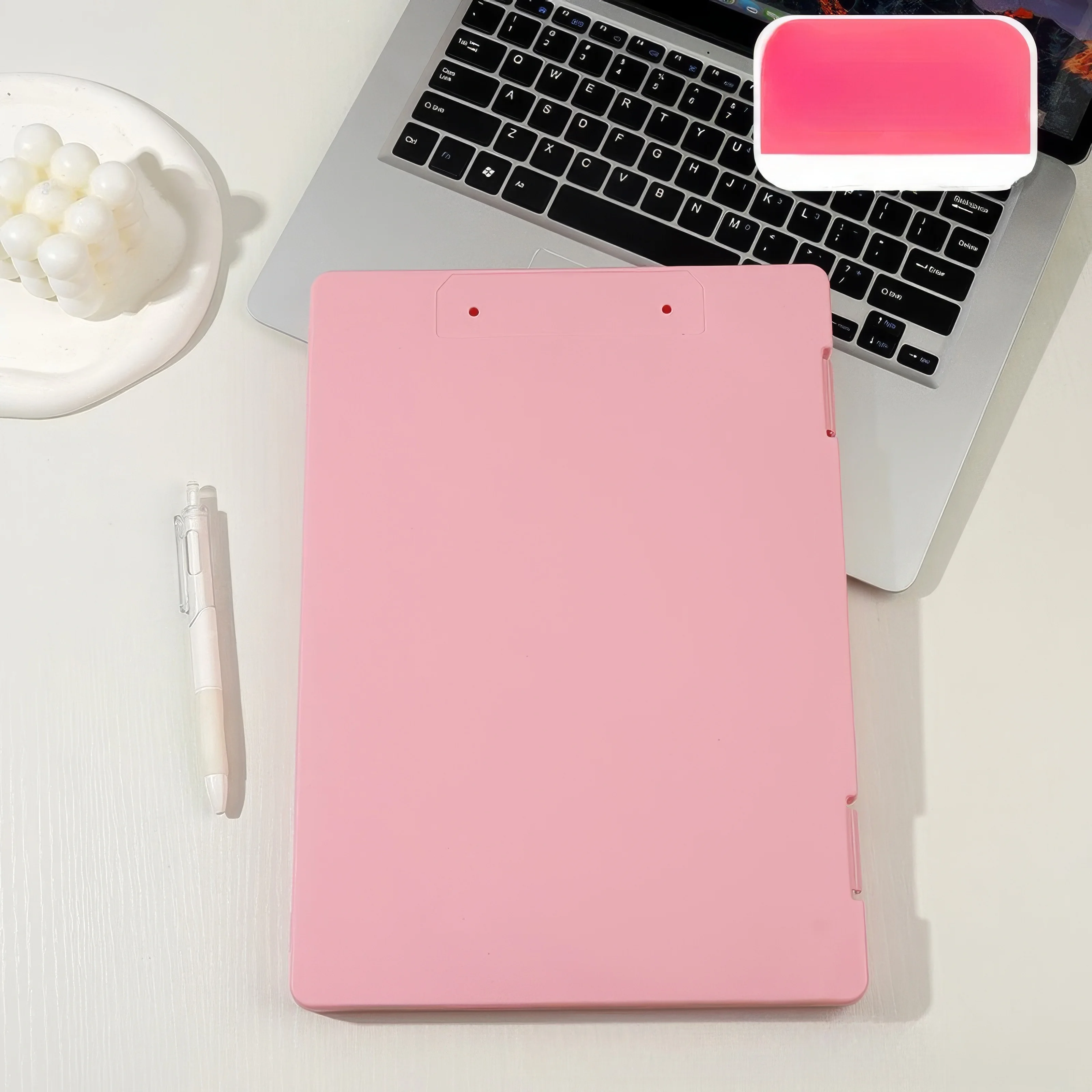 

1-Piece Pink File Storage Box, Folder Organizer, Collapsible, Paper Document Case, Handle, Portable, Home School Use
