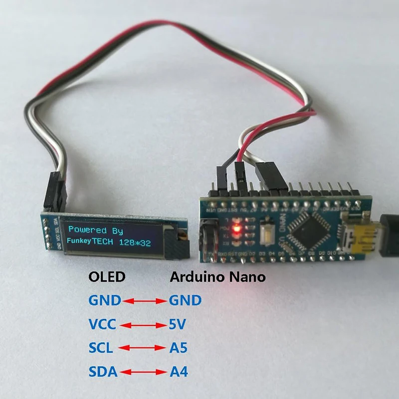 Modulo Display OLED da 0.91 pollici I2C IIC seriale 0.91 "4pin 128 x32 SSD1306 schermo LCD blu/bianco per STM32/C51/Arduino/Raspberry Pi