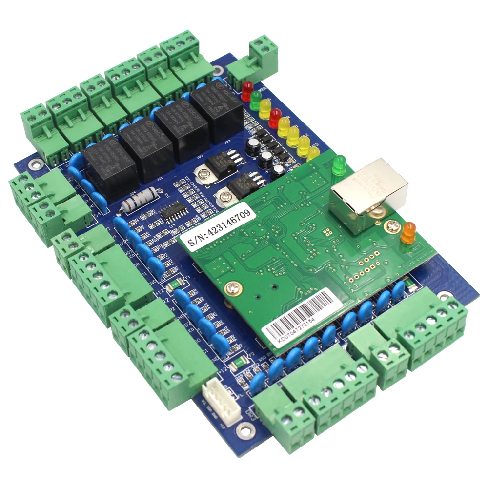 TCP/IP Network Door Access Control Board Panel With Software Communication Protocol Wiegand Controller 1/2/4 door